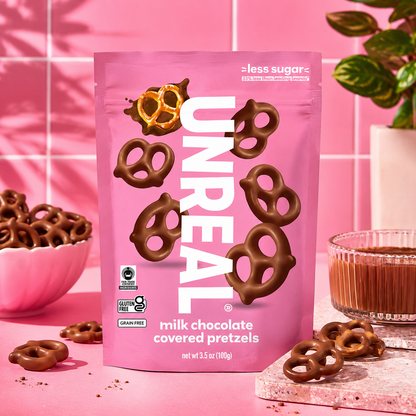 Unreal Pretzels Milk Chocolate, 3.5 oz