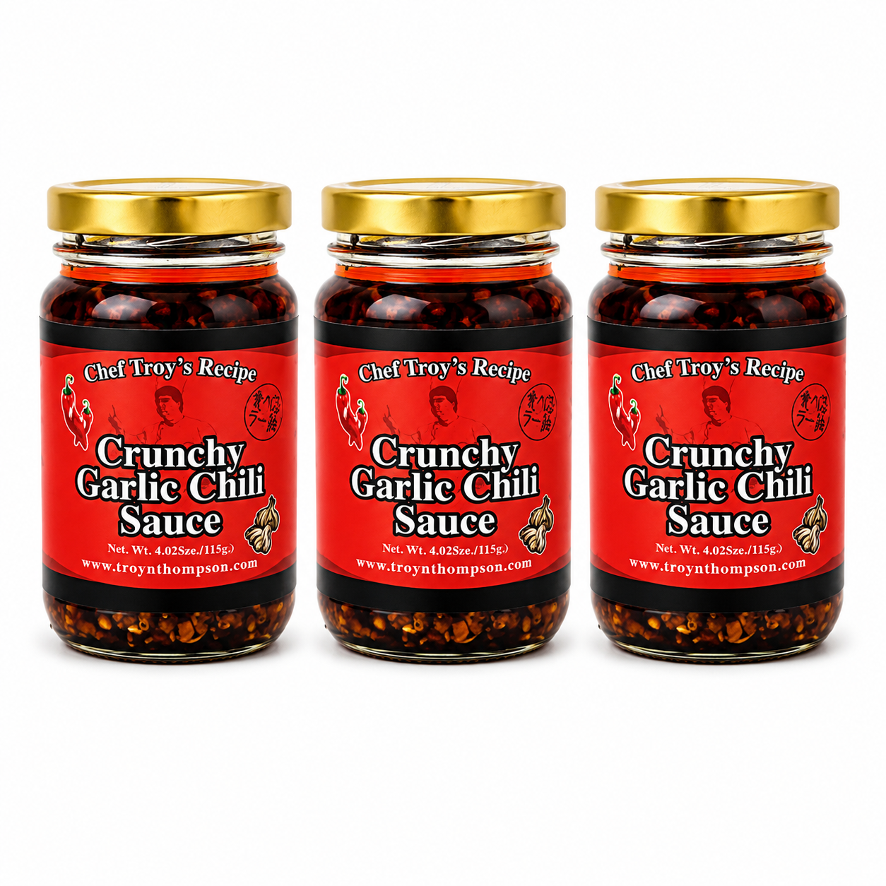 MISHIMA Crunchy Garlic Chili Sauce Japanese Style Taberu Rayu 4 oz (Pack of 3)