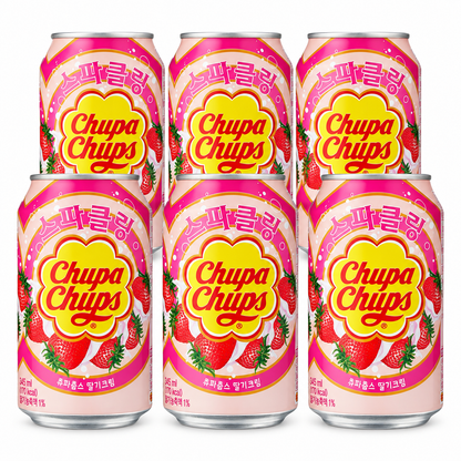Namyang Chupa Chups Sparkling Soda Strawberry Flavor 345 mL (Pack of 6) Chupa Chups