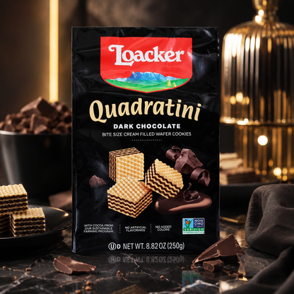 Loacker Quadratini Dark Chocolate Wafer Cookies 8.82 oz