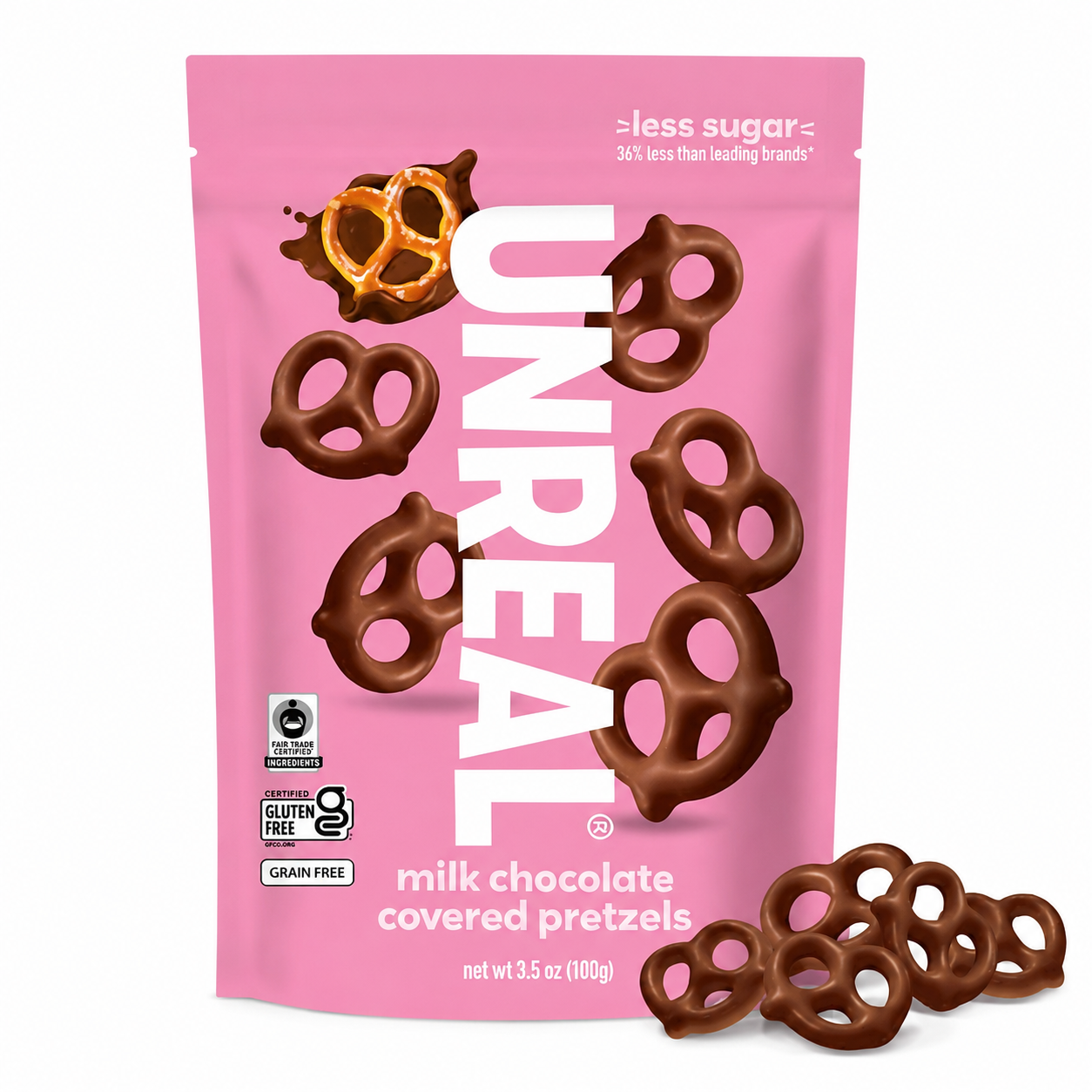 Unreal Pretzels Milk Chocolate, 3.5 oz