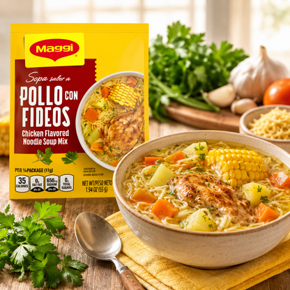Maggi Chicken Flavor Noodle Soup Mix Pollo Con Fideos 1.94 Ounce