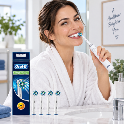 Oral B Cross Action Replacement Electric Toothbrush Heads x4 Oral-B