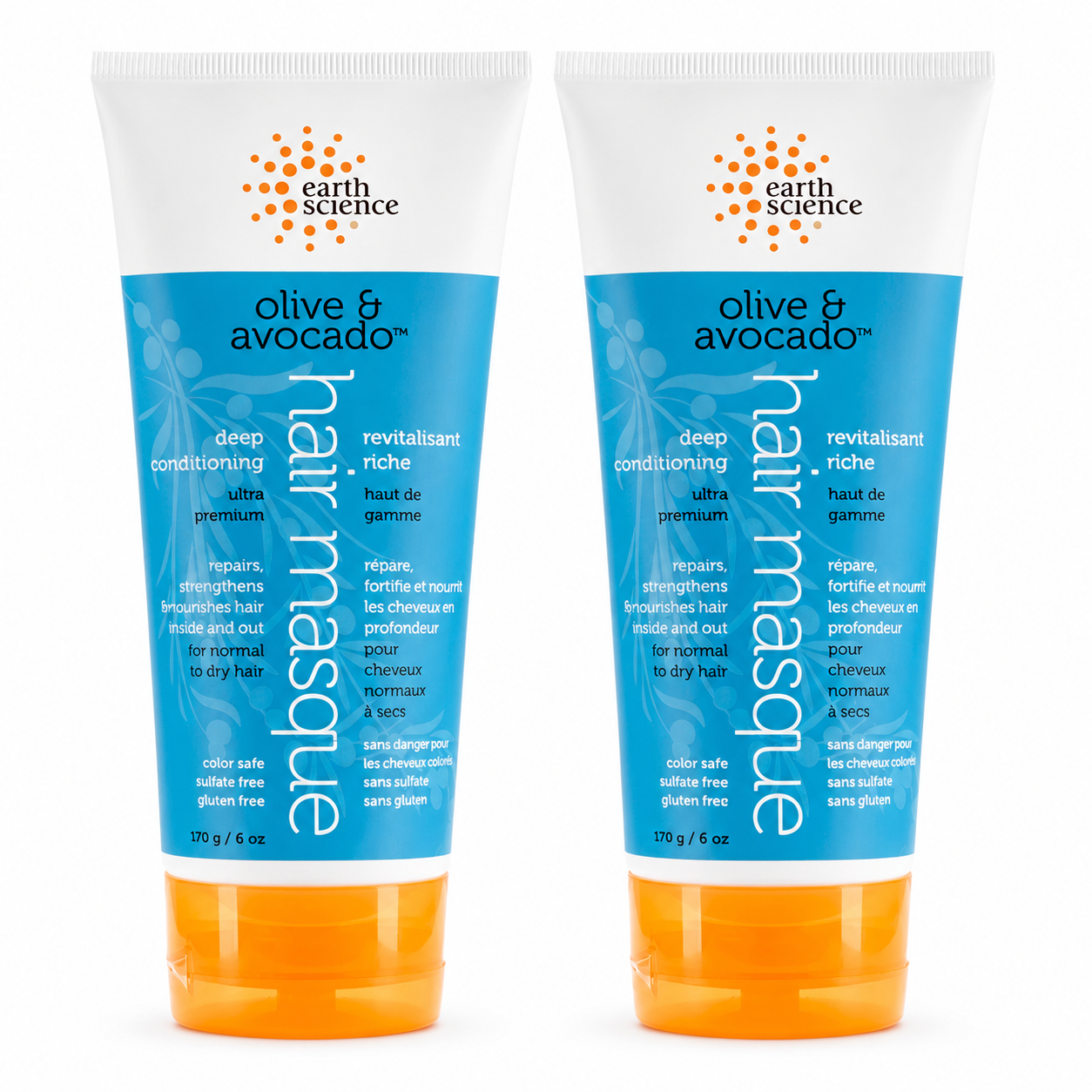 Earth Therapeutics Olive & Avocado Deep Conditioning Hair Masque For Normal to Dry Hair 6 oz