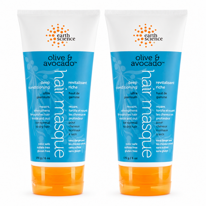 Earth Therapeutics Olive & Avocado Deep Conditioning Hair Masque For Normal to Dry Hair 6 oz