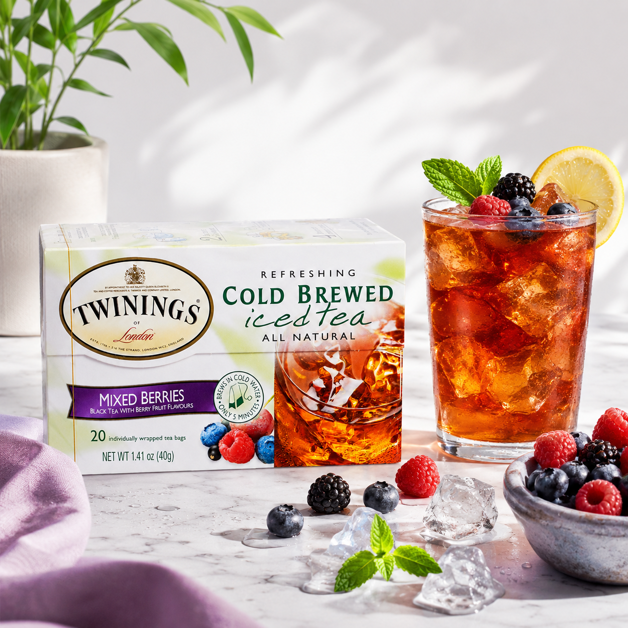 Twinings Mixed Berries Cold Brewed Iced Tea 20 Count