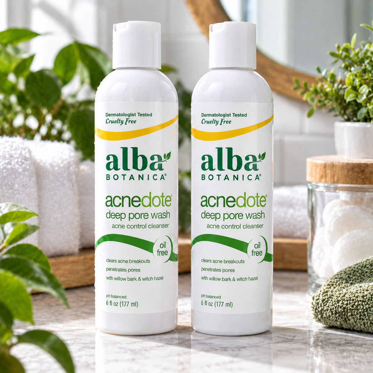 Alba Botanica Natural Acnedote Deep Pore Wash, 6 oz (Pack of 2) Alba Botanica