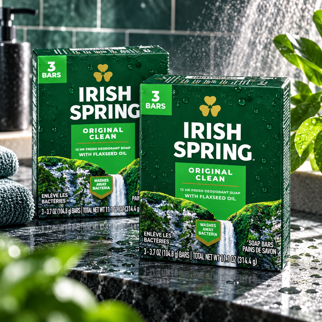 Irish Spring Original Deodorant Soap 3 Bars (Pack of 2, 6 Total) Irish Spring