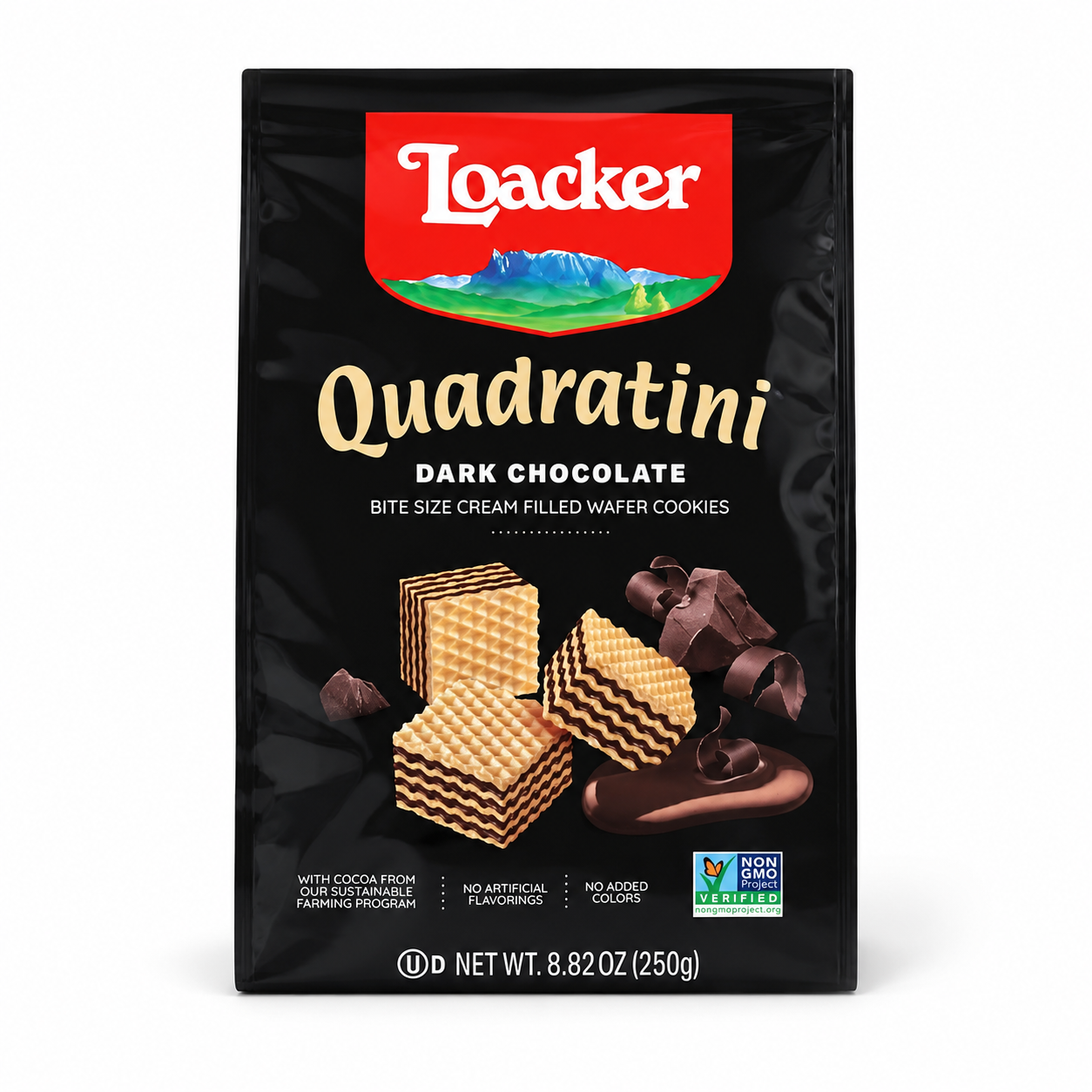 Loacker Quadratini Dark Chocolate Wafer Cookies 8.82 oz
