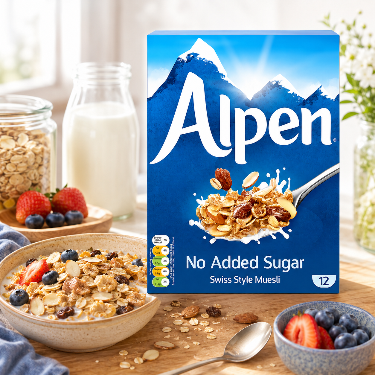 Alpen Muesli Cereal No Sugar Added 14 oz Boxes