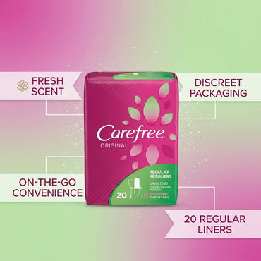 Carefree Original Regular Fresh Scent - 20 Liners (Pack of 4) Carefree