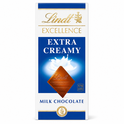 Lindt EXCELLENCE Extra Creamy Milk Chocolate Candy Bar, Milk Chocolate, 3.5 oz. Bar