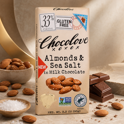 Chocolove Almonds & Sea Salt Milk Chocolate Bar 3.2 Oz