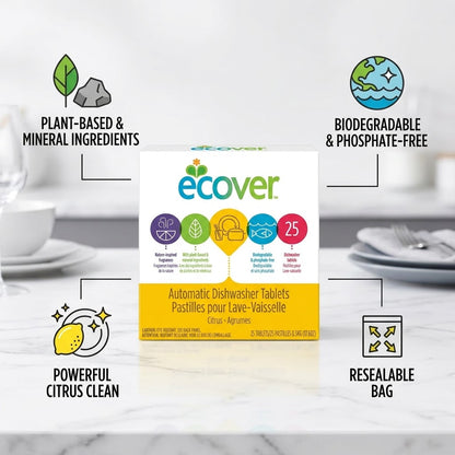 Ecover Auto Ecological 17.6 oz Dishwasher Tablet (Pack of 2) Ecover