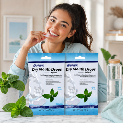 Hager Pharma Dry Mouth Drops Mint Flavor Gluten Free 2 oz