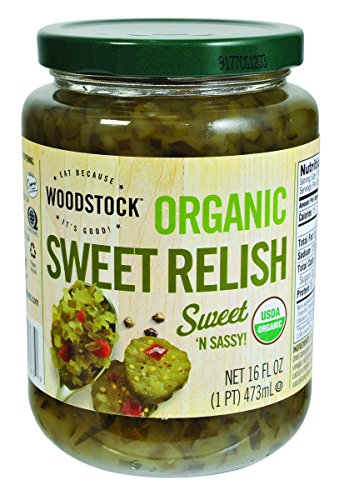 Woodstock, Sweet Relish, At least 95% Organic, 16 oz Woodstock
