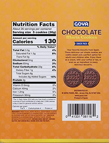 Goya Foods Chocolate Maria Cookies, 3.5 Ounce (Pack of 8)