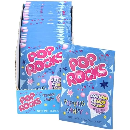 POP ROCKS Popping Candy, Cotton Candy, 24 Count, 0.33 oz (Pack of 24) POP ROCKS