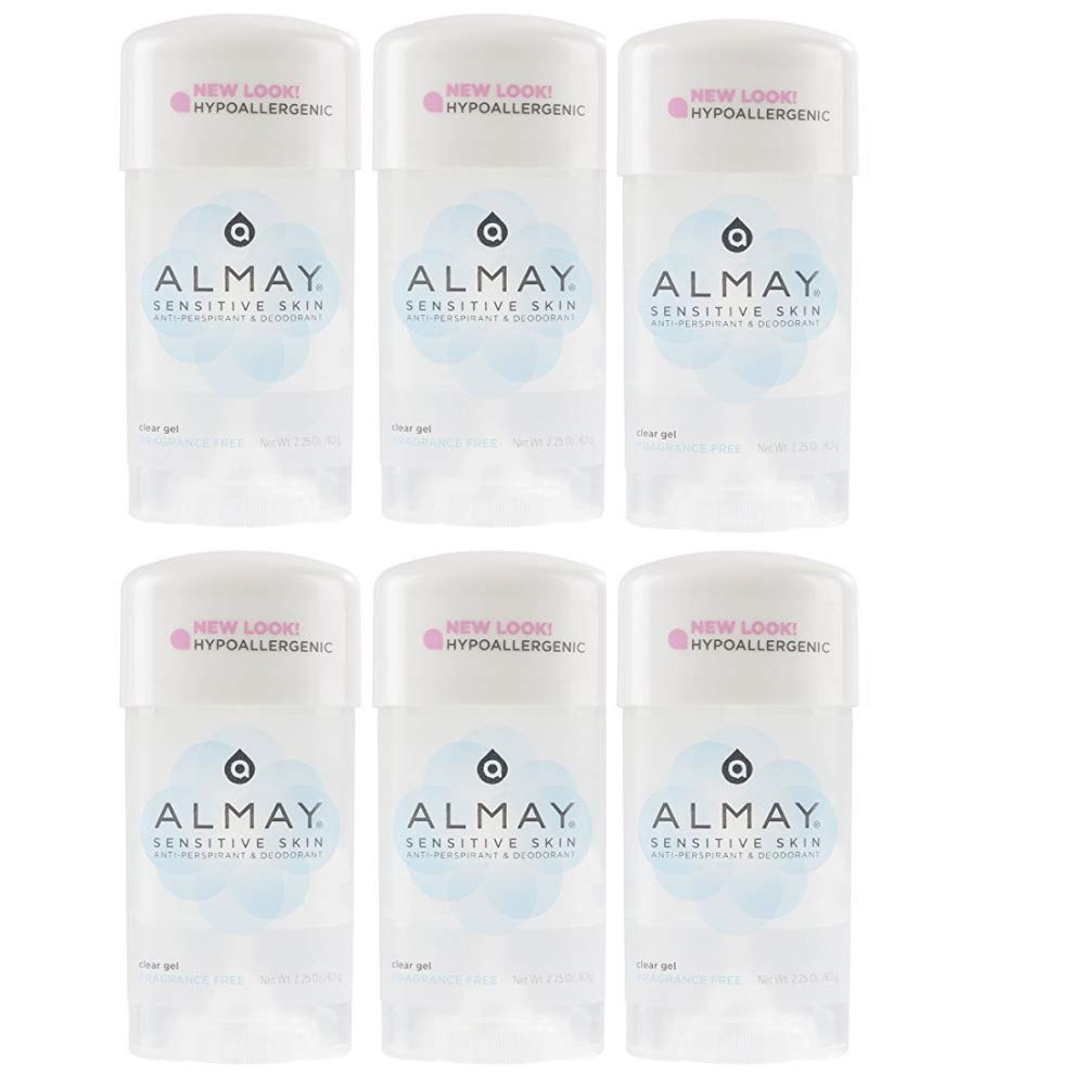 Almay Sensitive Skin Clear Gel Fragrance Free 2.25 oz (Pack of 6)