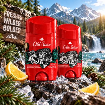 Old Spice Wild Collection Wolfthorn Scent Men's Invisible Solid (Pack of 4) Old Spice