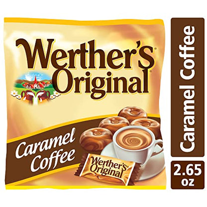Werther's Original Caramel Coffee Hard Candy - Individually Wrapped Hard Candies for Halloween, Parties, or Snacks - 2.65 oz Bags (Pack of 12)