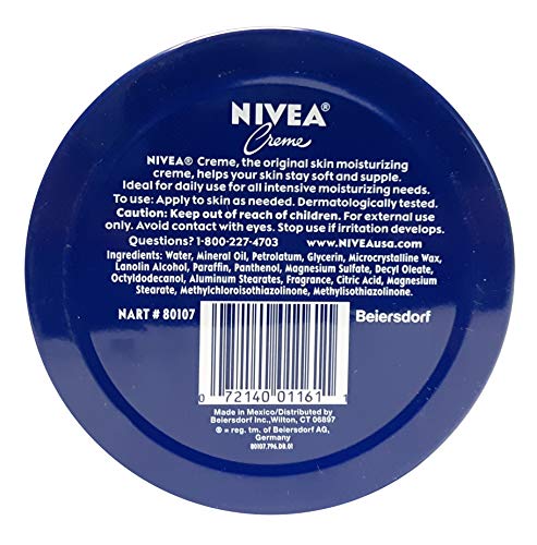 Nivea Creme Tin Whole Body Moisturizer for Acne-Prone Skin, Alcohol-Free & Antiseptic 400ml