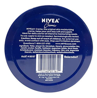 Nivea Creme Tin Whole Body Moisturizer for Acne-Prone Skin, Alcohol-Free & Antiseptic 400ml