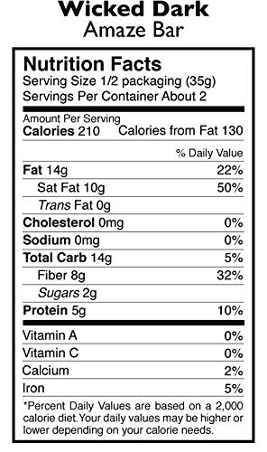 Taza Chocolate Organic Amaze Bar Wicked Dark 95% Stone Ground 2.5 Ounce Vegan
