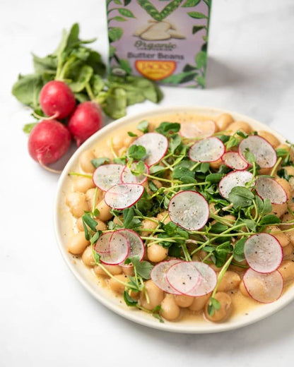 Jacks | Organic White Butter Beans 13.4 oz. | Filled with Protein & Fiber, Low Sodium & Non-GMO | (Pack of 8)