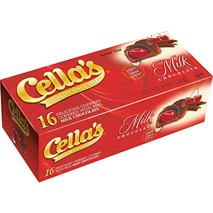 Cella's Cherries Covered with Real Milk Chocolate - 16 Count 8 oz Cella's