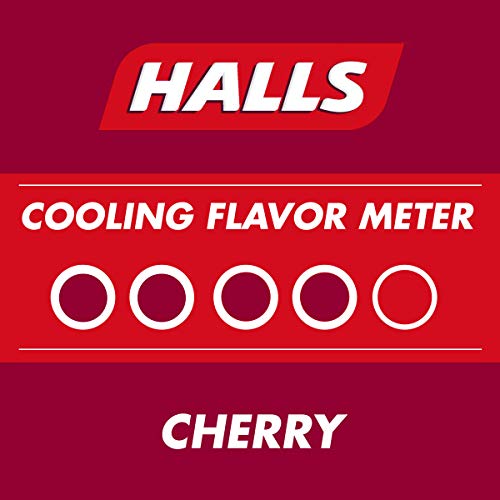 HALLS Cherry Cough Drops with Menthol 180 Drops 20 Sticks