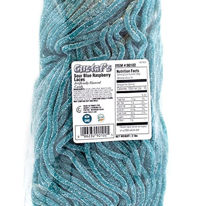 Gustaf's Sour Blue Raspberry Laces, 2-Pound Bags (Pack of 2) Gustaf's