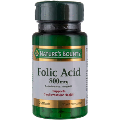 Nature's Bounty Folic Acid 800 mcg Tabs 250 ct