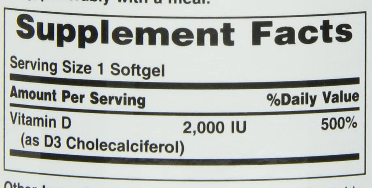 Nature's Bounty Vitamin D 2000 IU Softgels