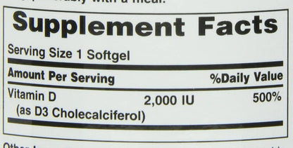 Nature's Bounty Vitamin D 2000 IU Softgels