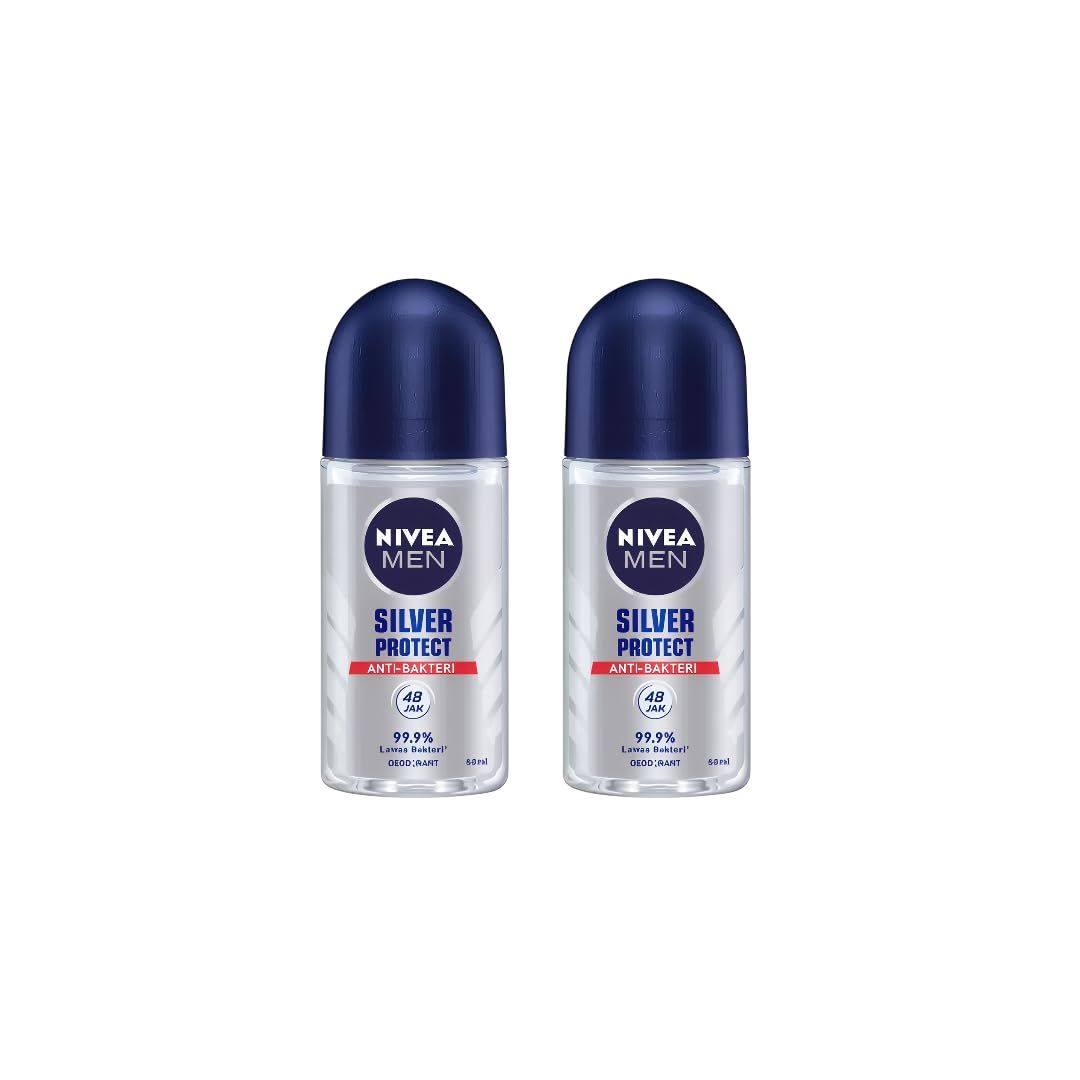 NIVEA Men Silver Protect Roll-On Deodorant, 50 mL (Pack of 2) NIVEA Men