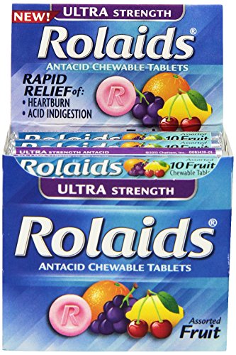 Rolaids Ultra Strength Tablets, Fruit, 10 Count (Pack of 12) Rolaids