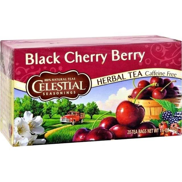 Celestial Seasonings Black Cherry Berry Tea 20 Count (Pack of 2) Tea Bags