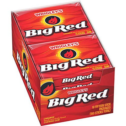 Wrigley's Slim Pack Big Red 10 - 15 Stick Packs 150 Pieces - USA Big Red