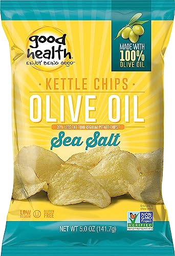 Good Health Olive Oil Kettle Style Chips with Sea Salt 5 oz. Bag (Pack of 4)