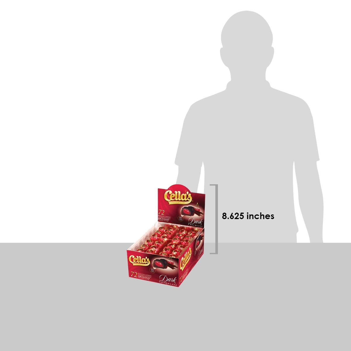 Cella's Dark Chocolate Covered Cherries Premium Cherry Cordial Candies Individually Wrapped 72-Count 2.25 Pounds