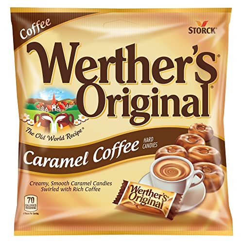 Werther's Original Caramel Coffee Hard Candy - Individually Wrapped Hard Candies for Halloween, Parties, or Snacks - 2.65 oz Bags (Pack of 12)
