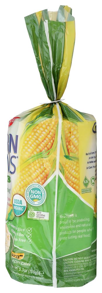 REAL FOODS CORN THIN SESAME ORG, 5.3 OZ (6 pack)