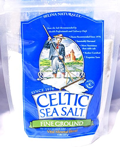 Celtic Sea Salt Fine Ground 8 Ounce Resealable Bag (Pack of 6)