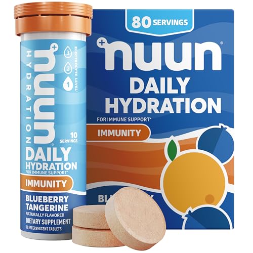 Nuun Immunity Electrolyte Tablets, Blueberry Tangerine Flavor (Pack of 8) Nuun
