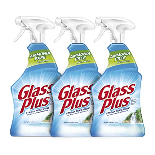 Glass Plus Glass Cleaner, 32 fl oz Bottle, Multi-Surface Glass (Pack of 3) Glass Plus