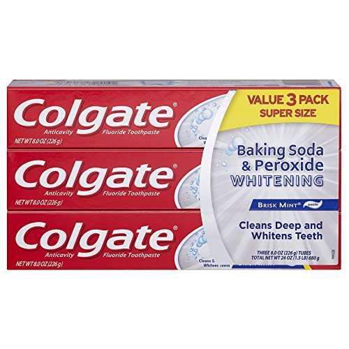 Colgate Baking Soda and Peroxide Whitening Toothpaste - 8 oz (Pack of 3) Colgate