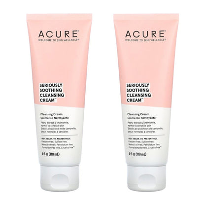 Acure Seriously Soothing Cleansing Cream 4 fl oz (Pack of 2)