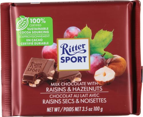 Ritter Sport Raisin & Hazelnut Chocolate Bar 3.5 oz