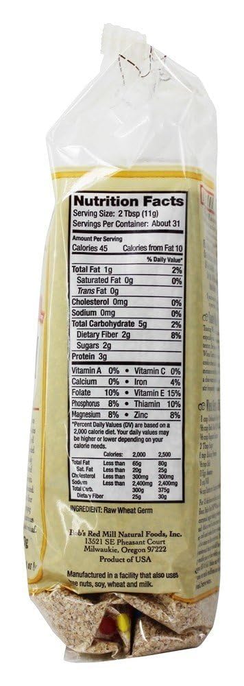 Bob's Red Mill Wheat Germ Natural Raw Grain 12 oz (Pack of 2)